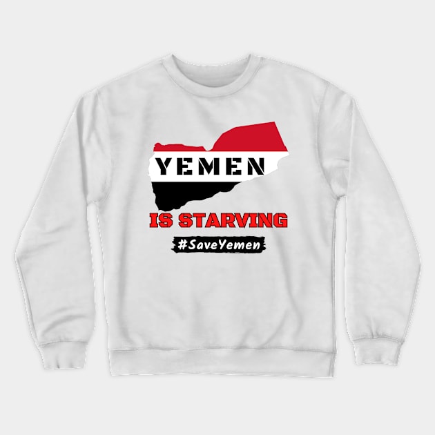 Yemen is starving - Yemen map and flag colors Crewneck Sweatshirt by Try It